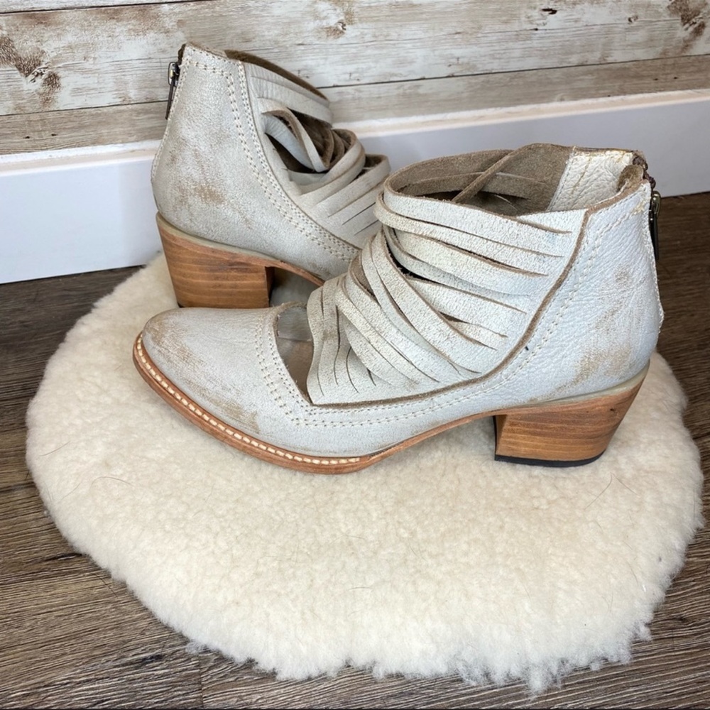Freebird by Steven Sabra Leather Strappy Booties